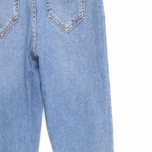 New Look Womens Blue Floral Cotton Skinny Jeans Size 12 L26 in Regular Button