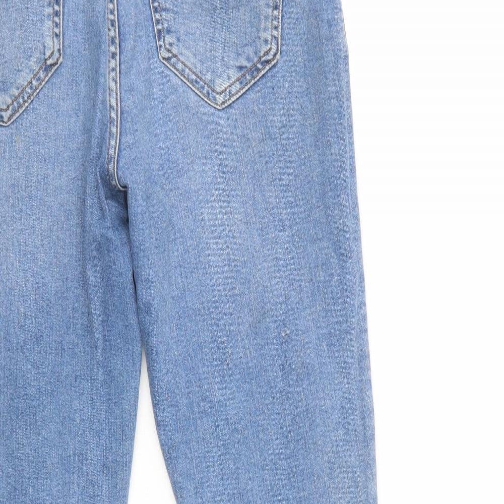 New Look Womens Blue Floral Cotton Skinny Jeans Size 12 L26 in Regular Button