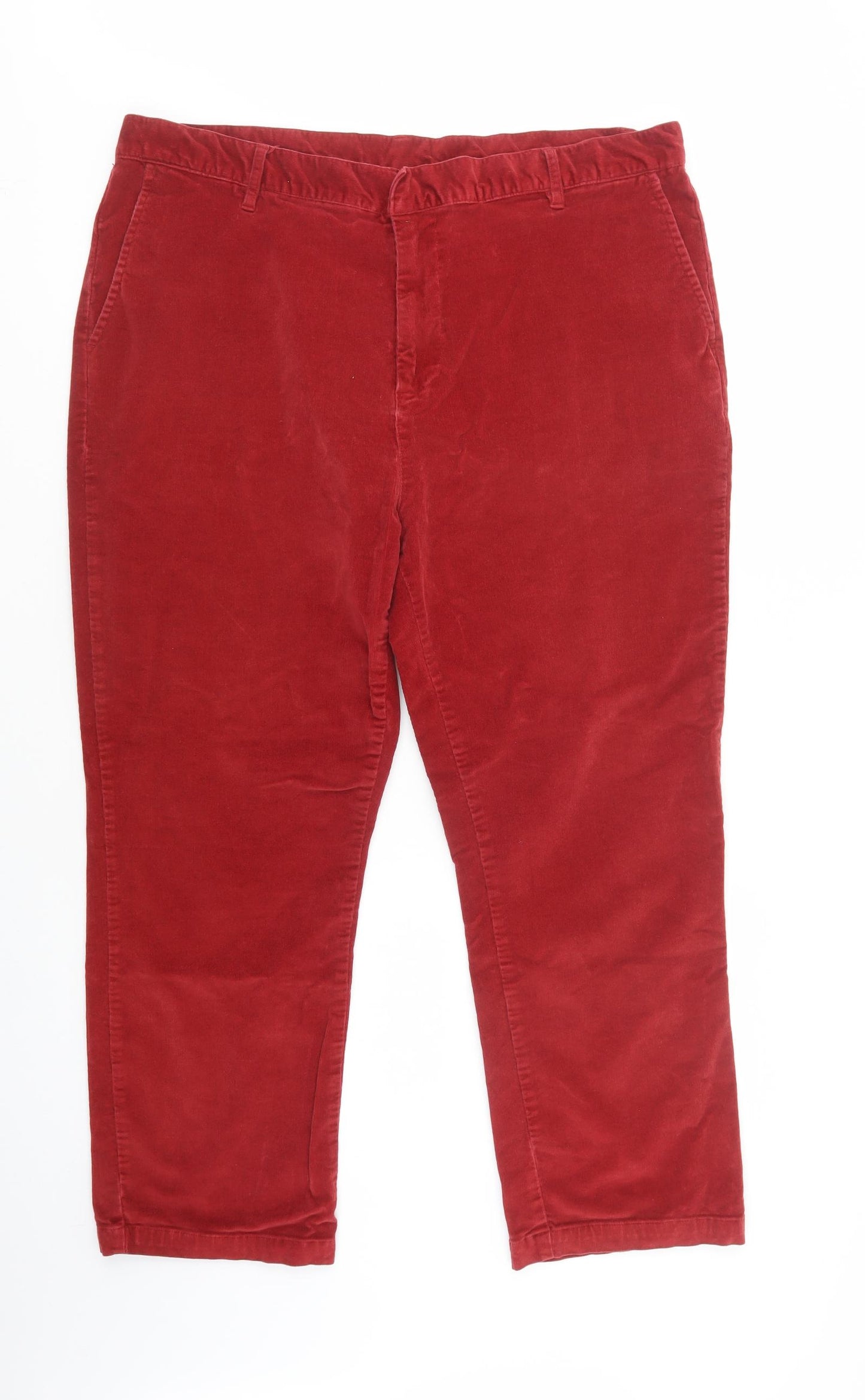 Cotton Traders Mens Red  Cotton Chino Trousers Size 40 in L29 in Regular Button