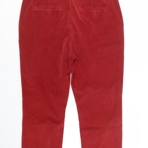 Cotton Traders Mens Red  Cotton Chino Trousers Size 40 in L29 in Regular Button