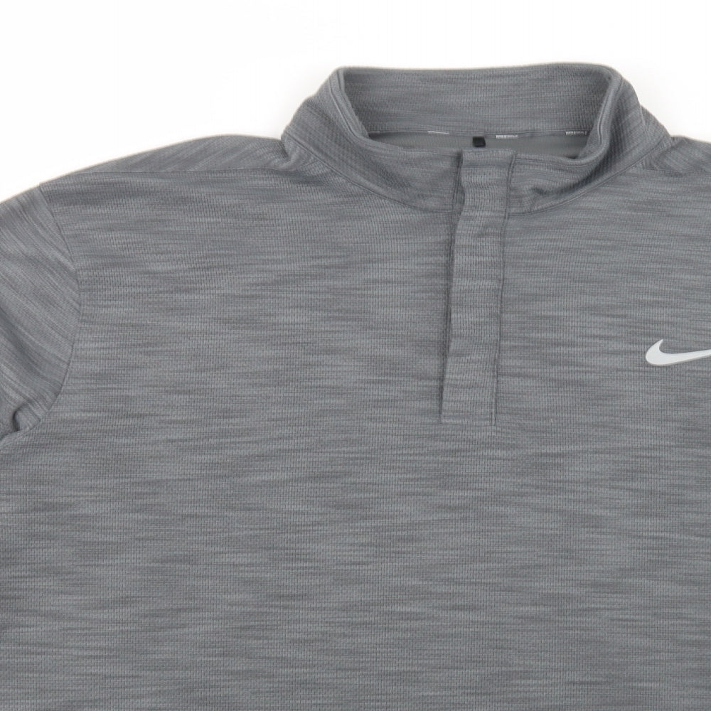 Nike Mens Grey  Polyester Pullover Sweatshirt Size XL