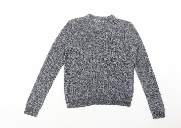 H&M Womens Blue Crew Neck  Acrylic Pullover Jumper Size S