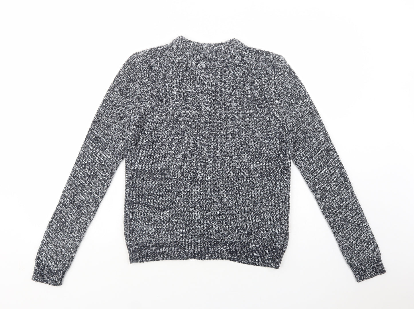 H&M Womens Blue Crew Neck  Acrylic Pullover Jumper Size S