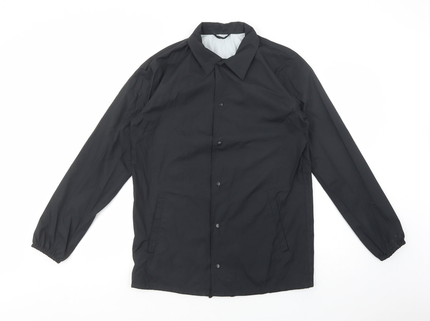 New Look Mens Black   Windbreaker Jacket Size S  Snap