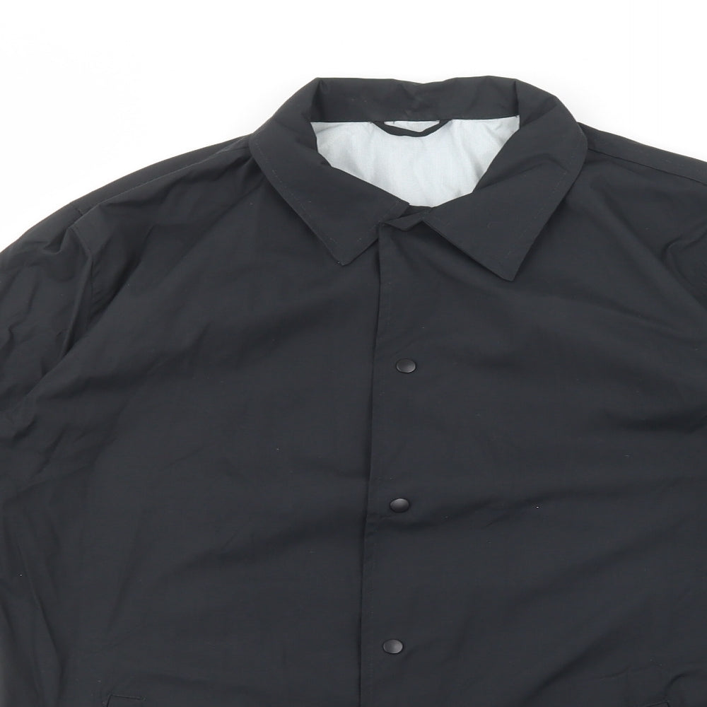 New Look Mens Black   Windbreaker Jacket Size S  Snap