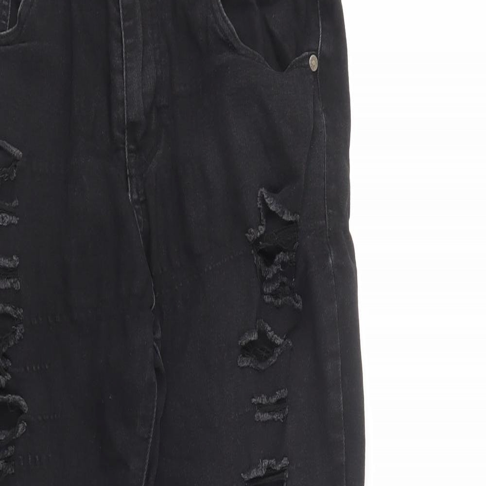 Boohoo Mens Black  Cotton Skinny Jeans Size 30 in L32 in Regular Button