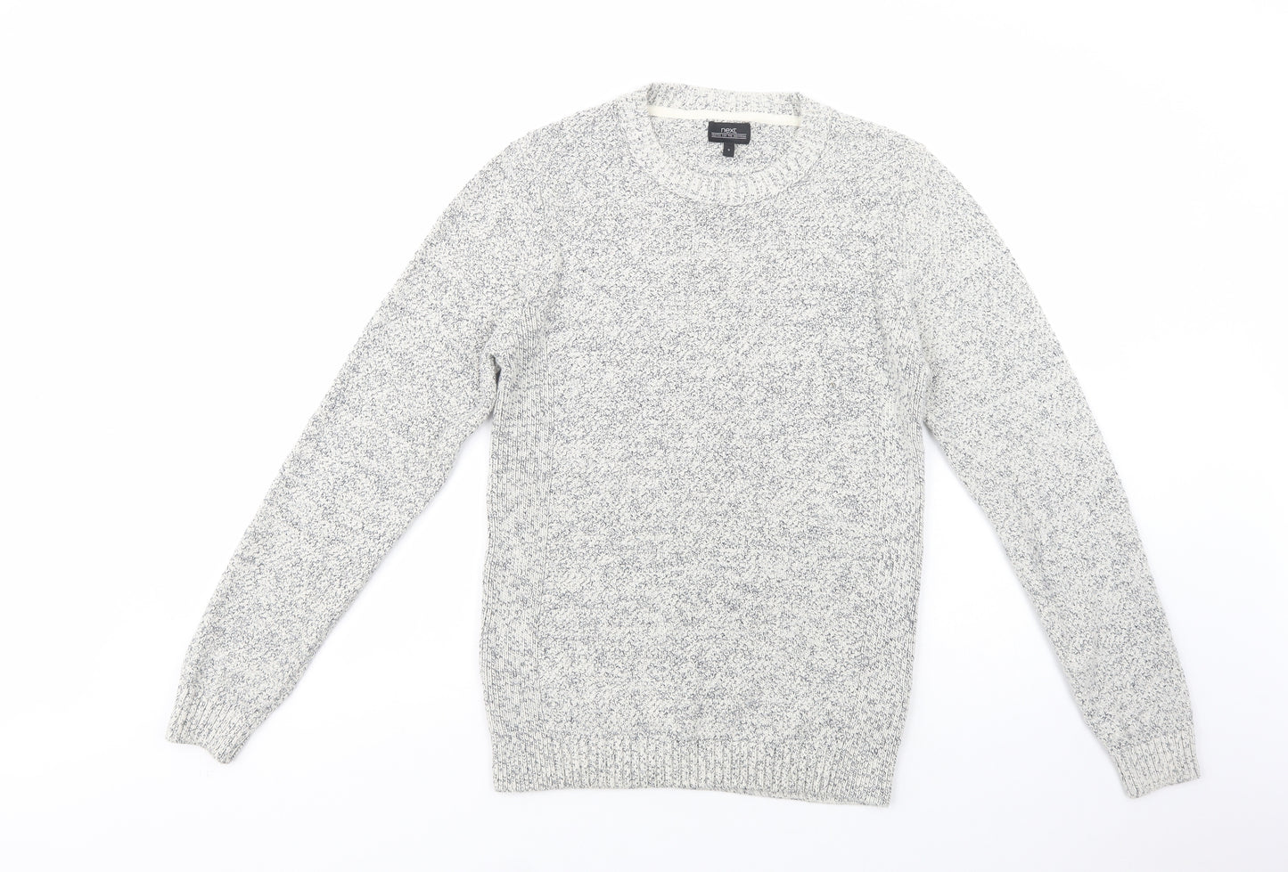 NEXT Mens Grey Crew Neck  Cotton Pullover Jumper Size S