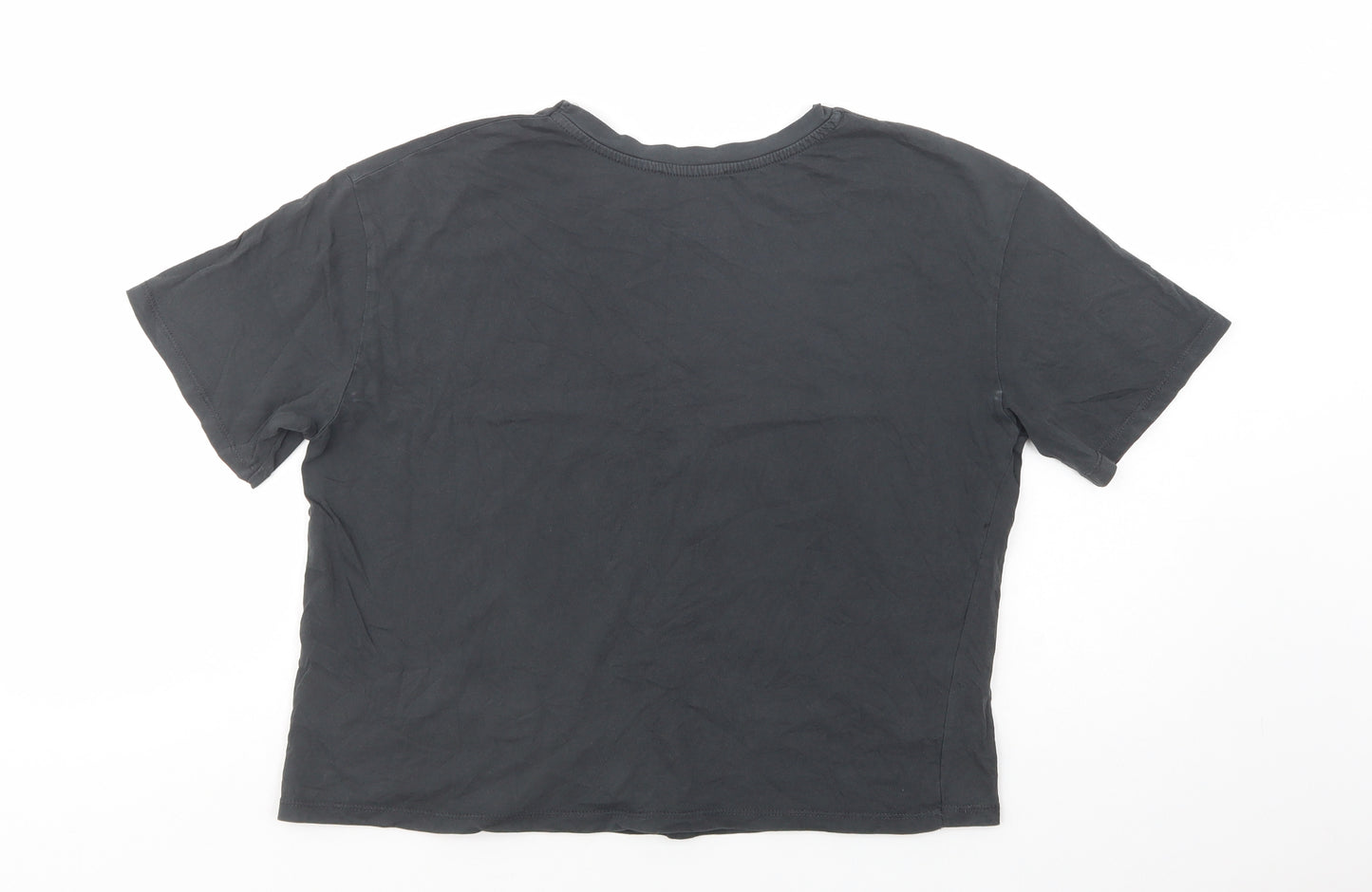 New Look Womens Black  Cotton Basic T-Shirt Size 10 Crew Neck - The Rolling Stones