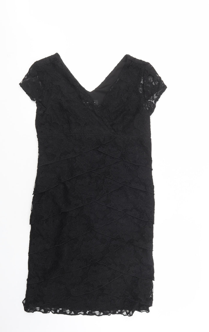 Scarlett Womens Black  Polyester Pencil Dress  Size 6  Collared Zip