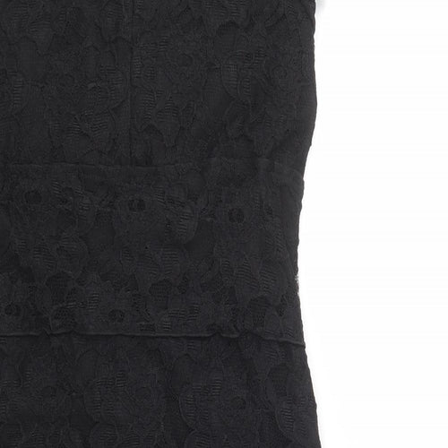Scarlett Womens Black  Polyester Pencil Dress  Size 6  Collared Zip