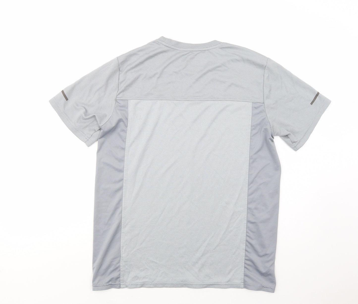 New Balance Mens Grey  Polyester Pullover T-Shirt Size L Crew Neck Pullover