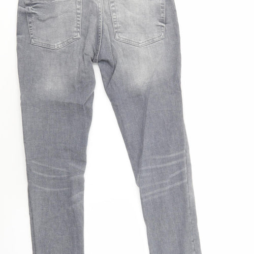 Denim Co. Mens Grey  Cotton Skinny Jeans Size 30 in L32 in Regular Button