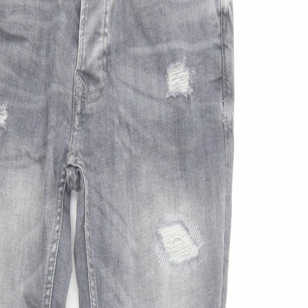 Denim Co. Mens Grey  Cotton Skinny Jeans Size 30 in L32 in Regular Button