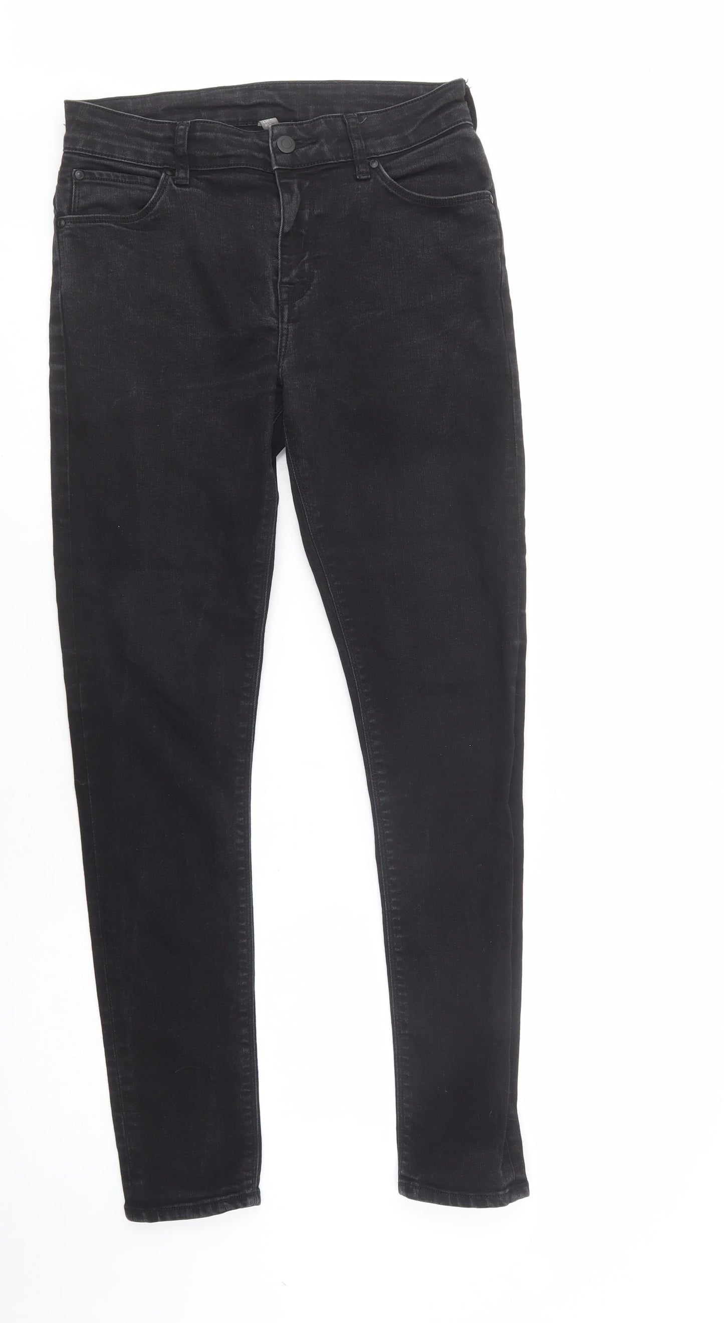 ASOS Mens Black  Cotton Skinny Jeans Size 30 in L32 in Regular Button