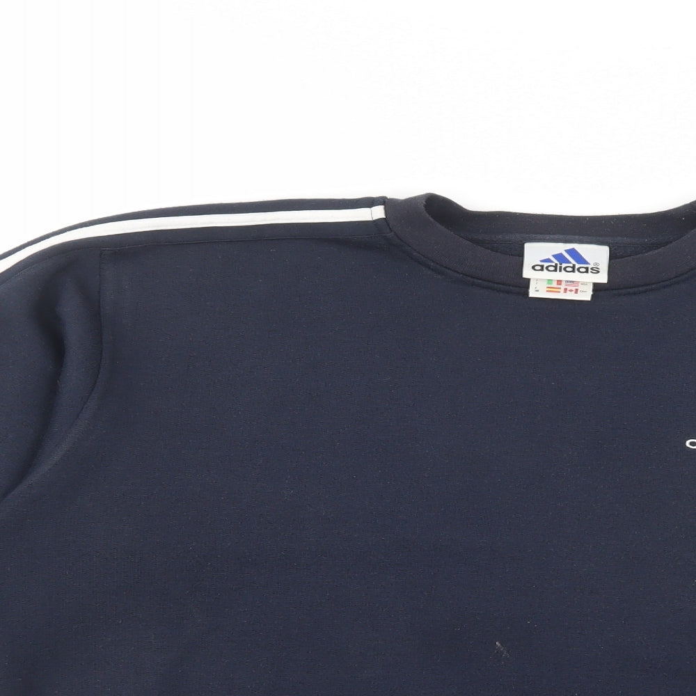 adidas Womens Blue  Cotton Pullover Sweatshirt Size 14  Pullover
