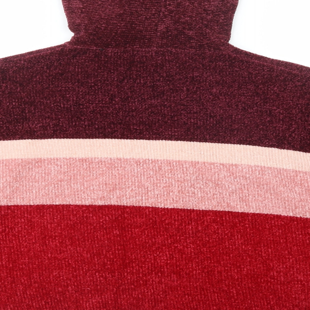 QED London Womens Purple Striped Polyester Pullover Hoodie Size L  Pullover