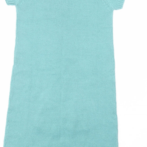 La Redoute Womens Green Crew Neck  Acrylic Tunic Jumper Size S
