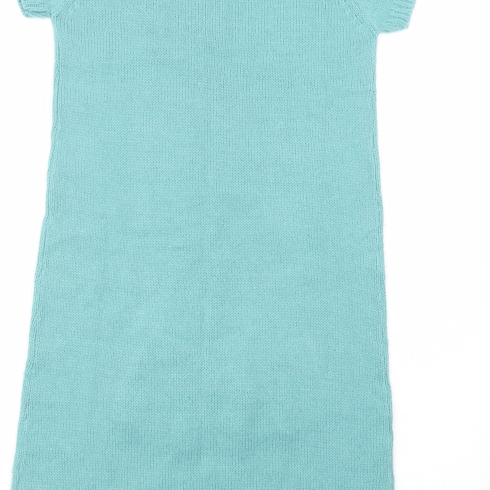 La Redoute Womens Green Crew Neck  Acrylic Tunic Jumper Size S