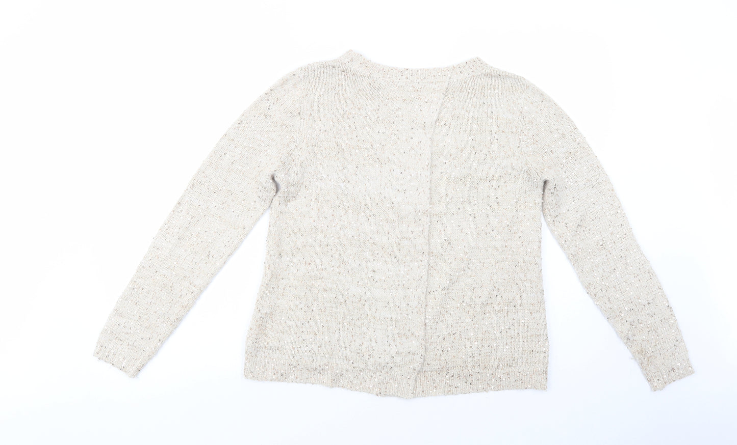 George Womens Beige Crew Neck  Polyester Pullover Jumper Size 12