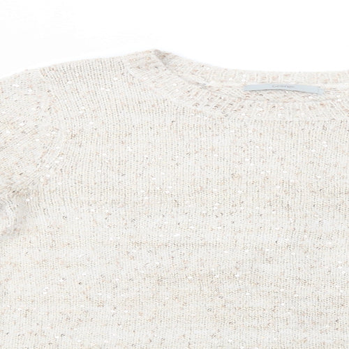 George Womens Beige Crew Neck  Polyester Pullover Jumper Size 12