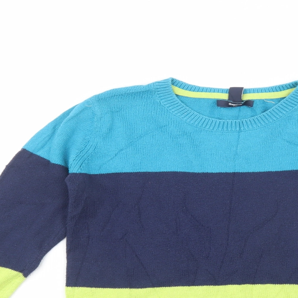 Gap Boys Blue Crew Neck Striped Cotton Pullover Jumper Size 12 Years  Pullover