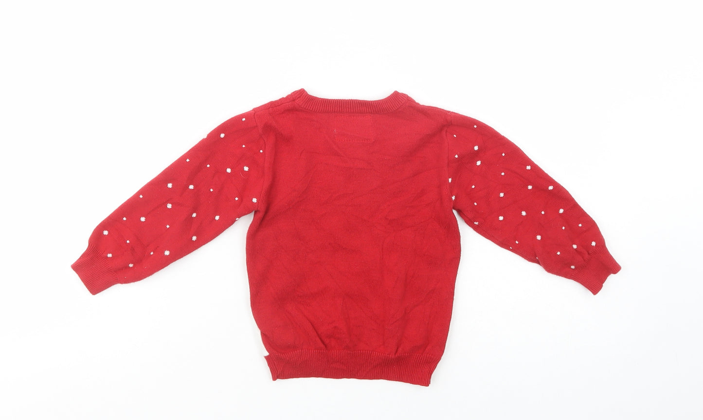 Primark Baby Red Geometric Cotton Pullover Jumper Size 18-24 Months  Pullover - Rudolph Christmas