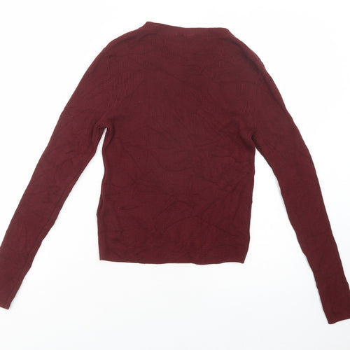 H&M Womens Purple Crew Neck  Viscose Pullover Jumper Size M