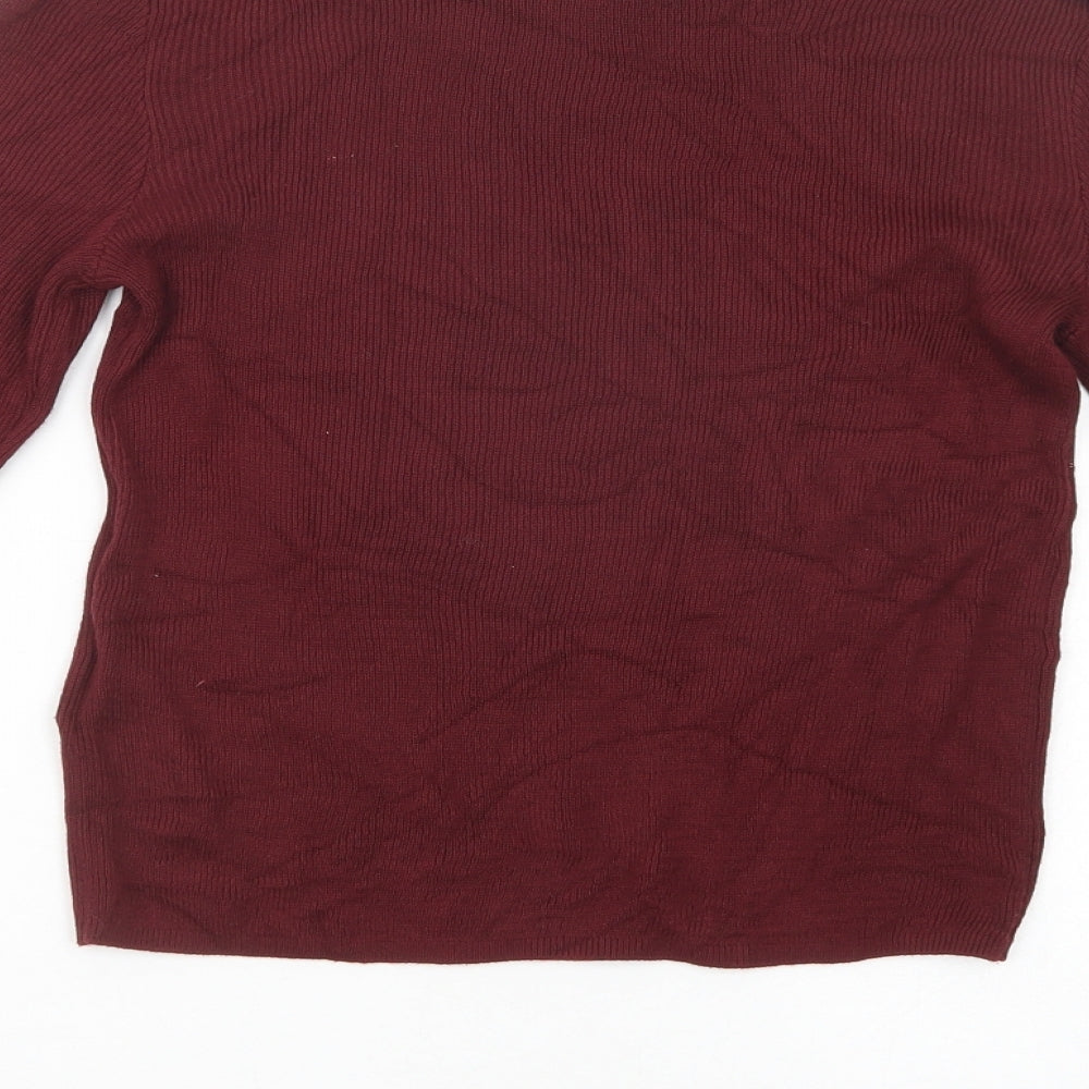 H&M Womens Purple Crew Neck  Viscose Pullover Jumper Size M