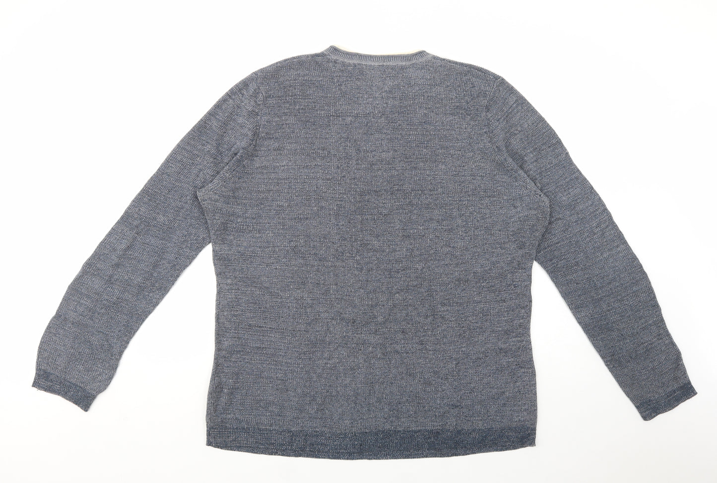 George Mens Blue Crew Neck  Cotton Pullover Jumper Size XL