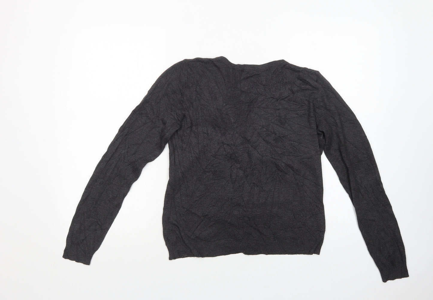 Atmosphere Womens Grey Crew Neck  Viscose Cardigan Jumper Size 12