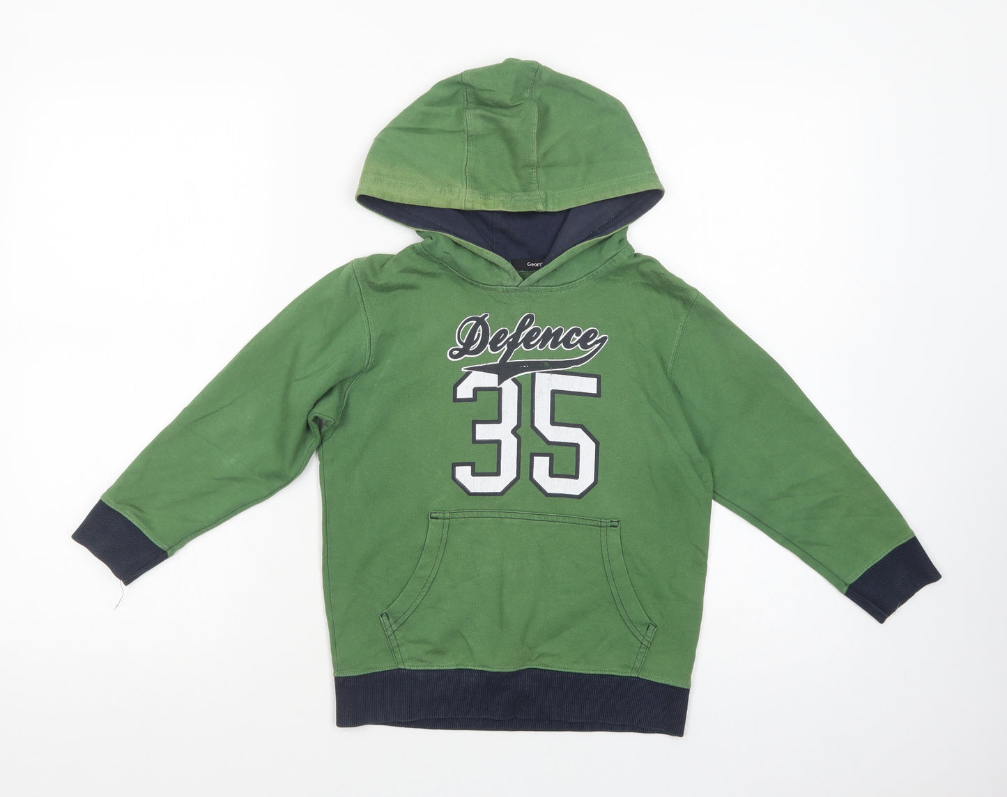 George Boys Green  Cotton Pullover Hoodie Size 4-5 Years  Pullover