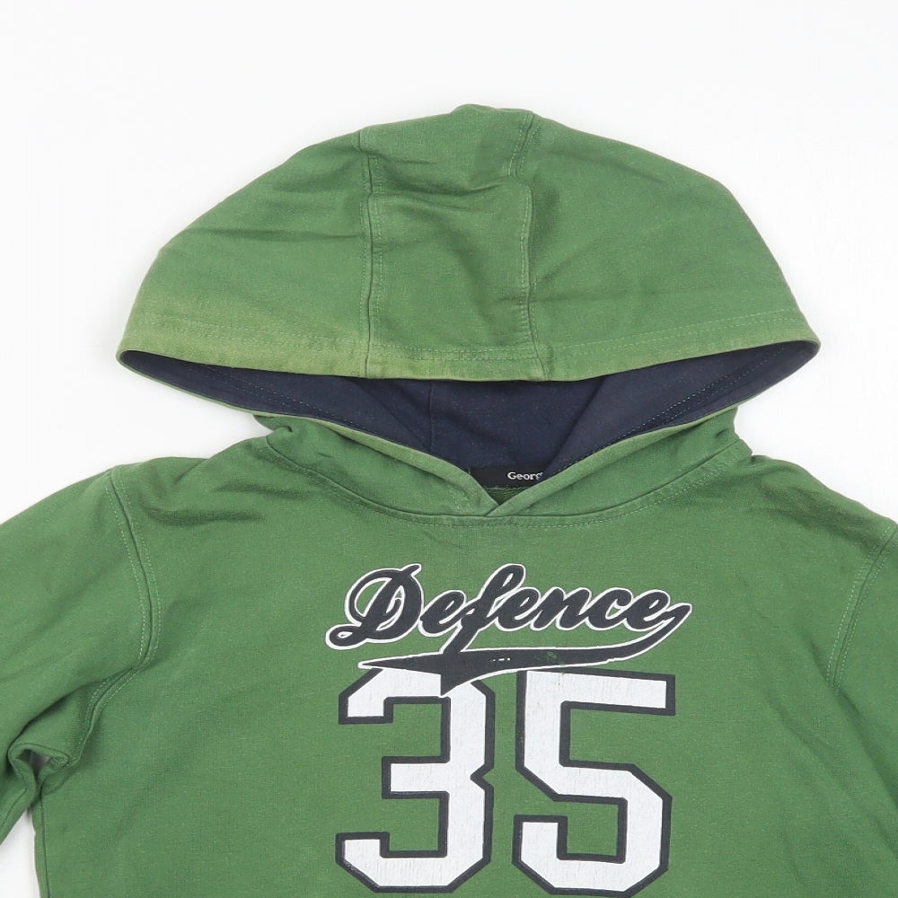 George Boys Green  Cotton Pullover Hoodie Size 4-5 Years  Pullover