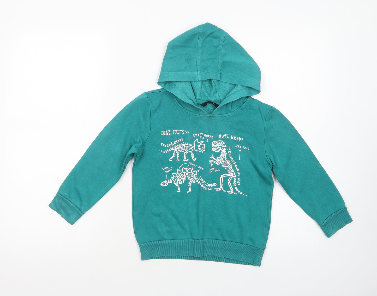 George Girls Green  Cotton Pullover Hoodie Size 4-5 Years  Pullover - Dinosaurs