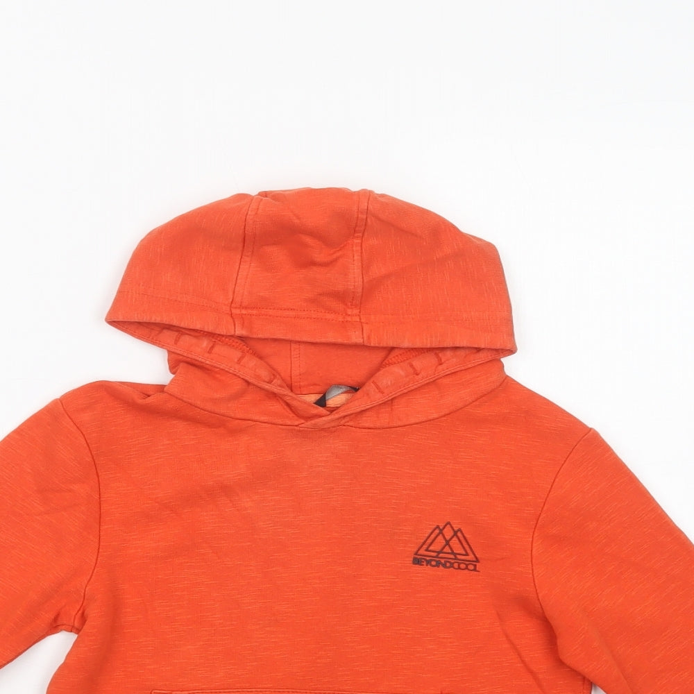 George Boys Orange  Cotton Pullover Hoodie Size 4-5 Years  Pullover