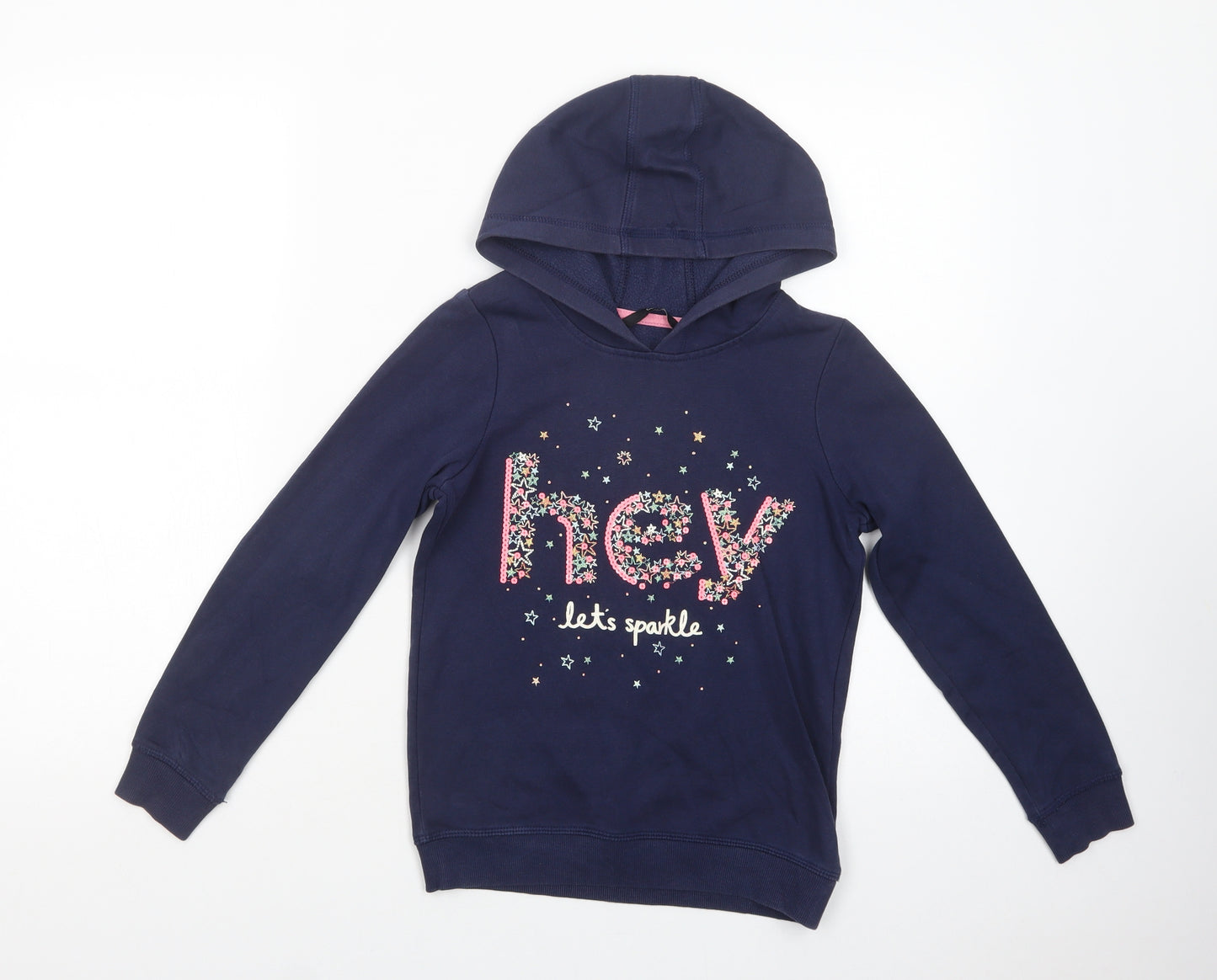 George Girls Blue  Cotton Pullover Hoodie Size 9-10 Years  Pullover - Hey