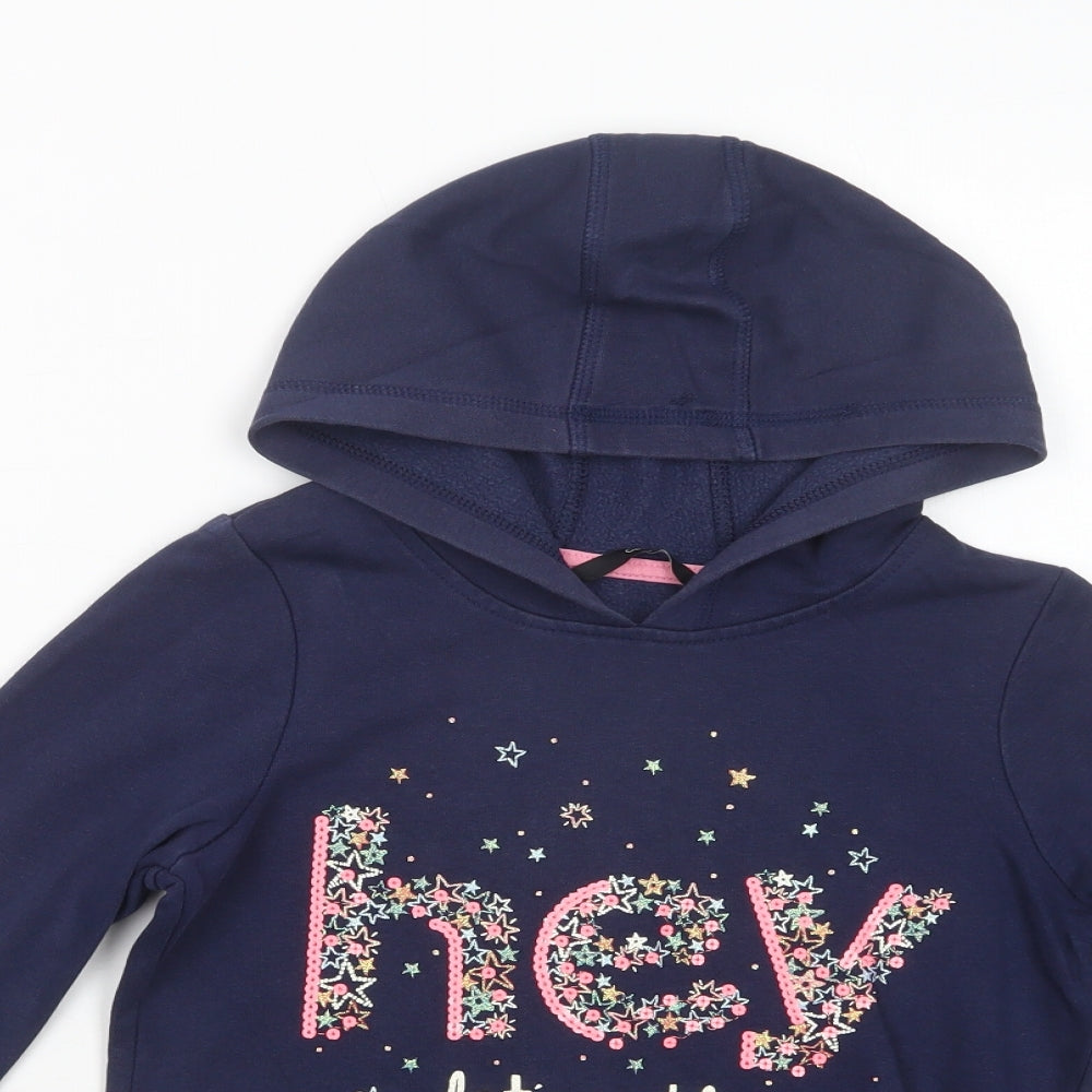 George Girls Blue  Cotton Pullover Hoodie Size 9-10 Years  Pullover - Hey