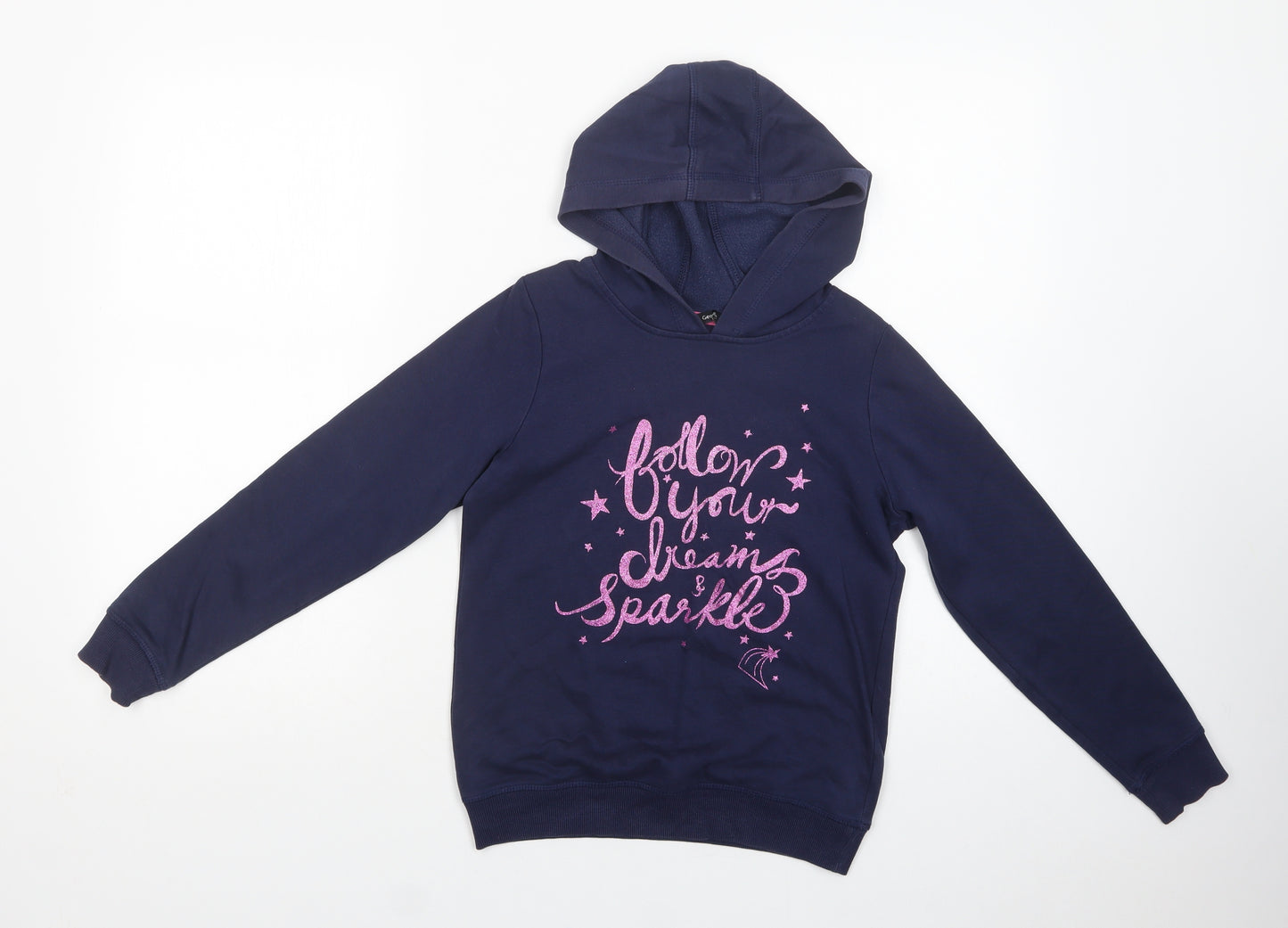 George Girls Blue  Cotton Pullover Hoodie Size 9-10 Years  Pullover - Sparkle