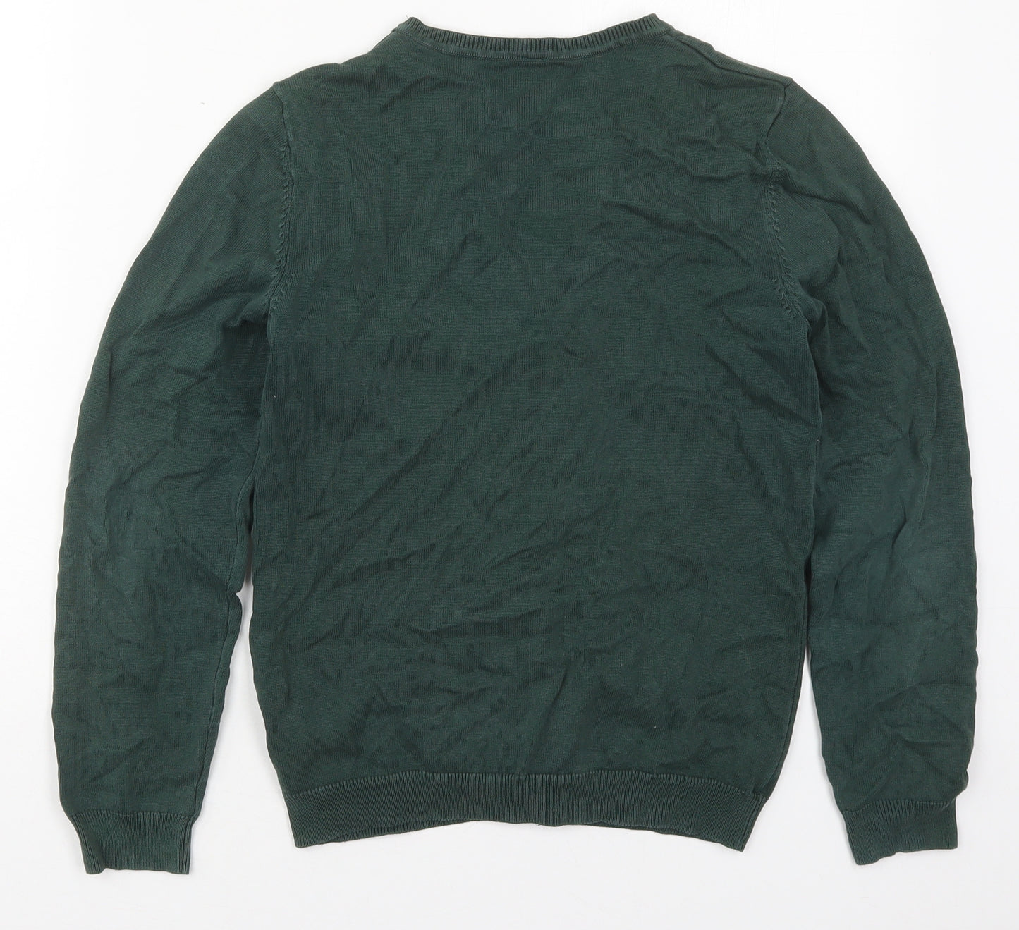 George Girls Green V-Neck  Cotton Cardigan Jumper Size 13-14 Years  Button