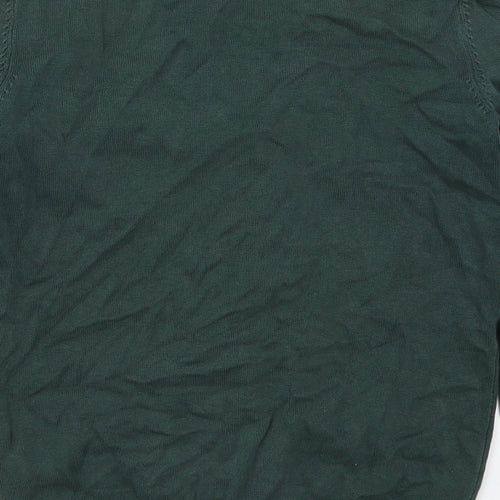 George Girls Green V-Neck  Cotton Cardigan Jumper Size 13-14 Years  Button