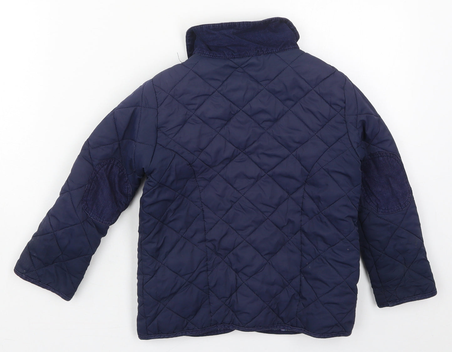 JoJo Maman Bébé Girls Blue   Quilted Coat Size 3-4 Years  Button
