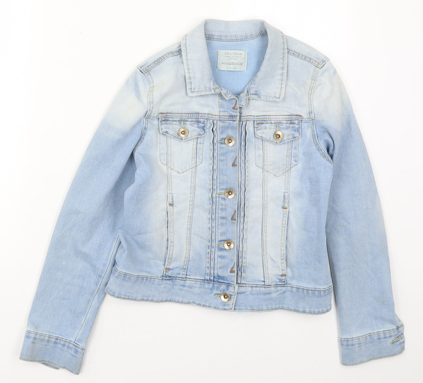 Zara Girls Blue   Jacket  Size 11-12 Years  Button