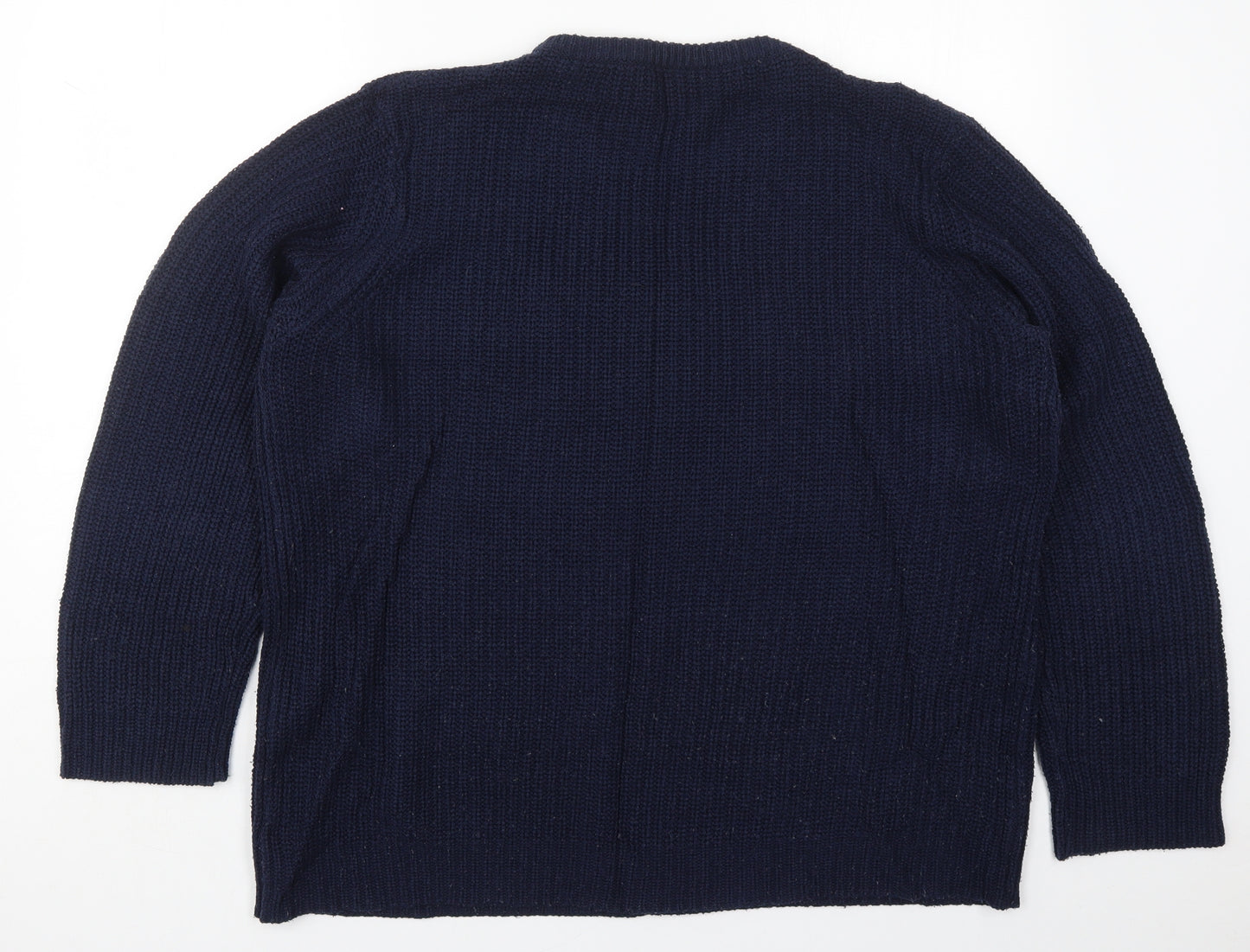 MRP Mens Blue Crew Neck  Acrylic Pullover Jumper Size 2XL