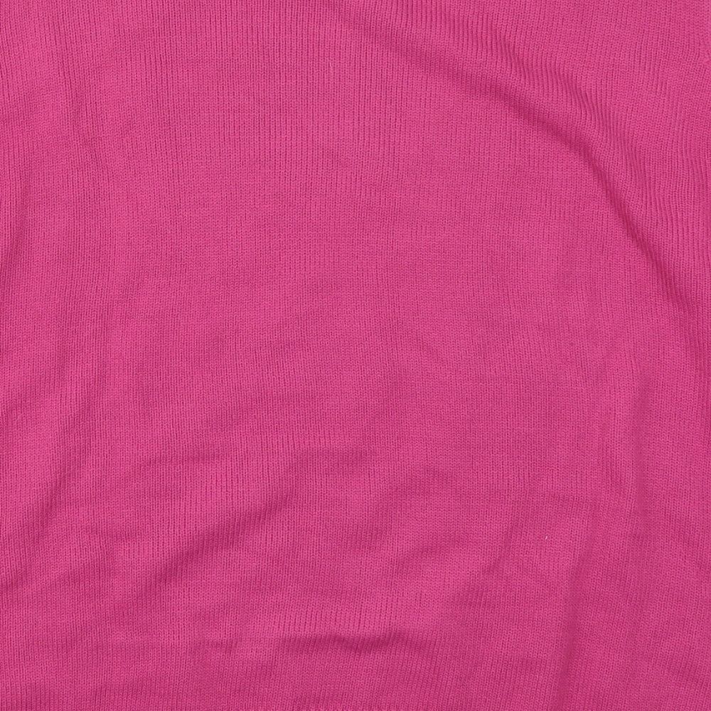 Isle Womens Pink Crew Neck  Acrylic Pullover Jumper Size 18