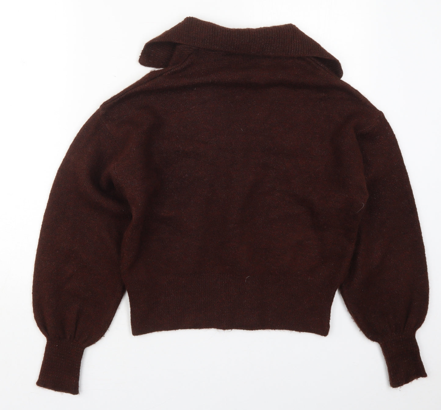 George Womens Brown Collared  Acrylic Pullover Jumper Size 8