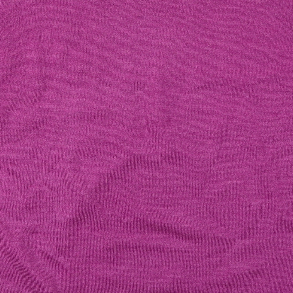 Isle Womens Purple Round Neck  Acrylic Pullover Jumper Size 18