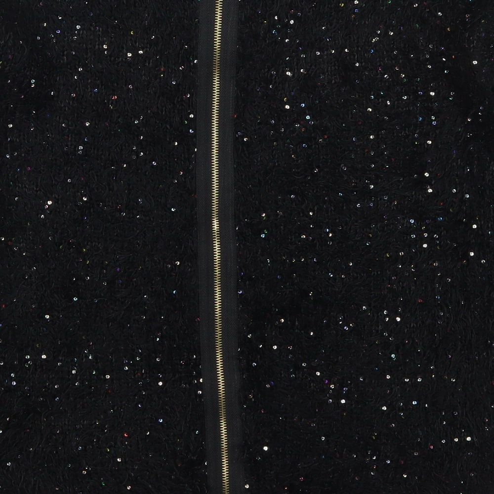 New Look Womens Black Round Neck  Polyester Pullover Jumper Size 8