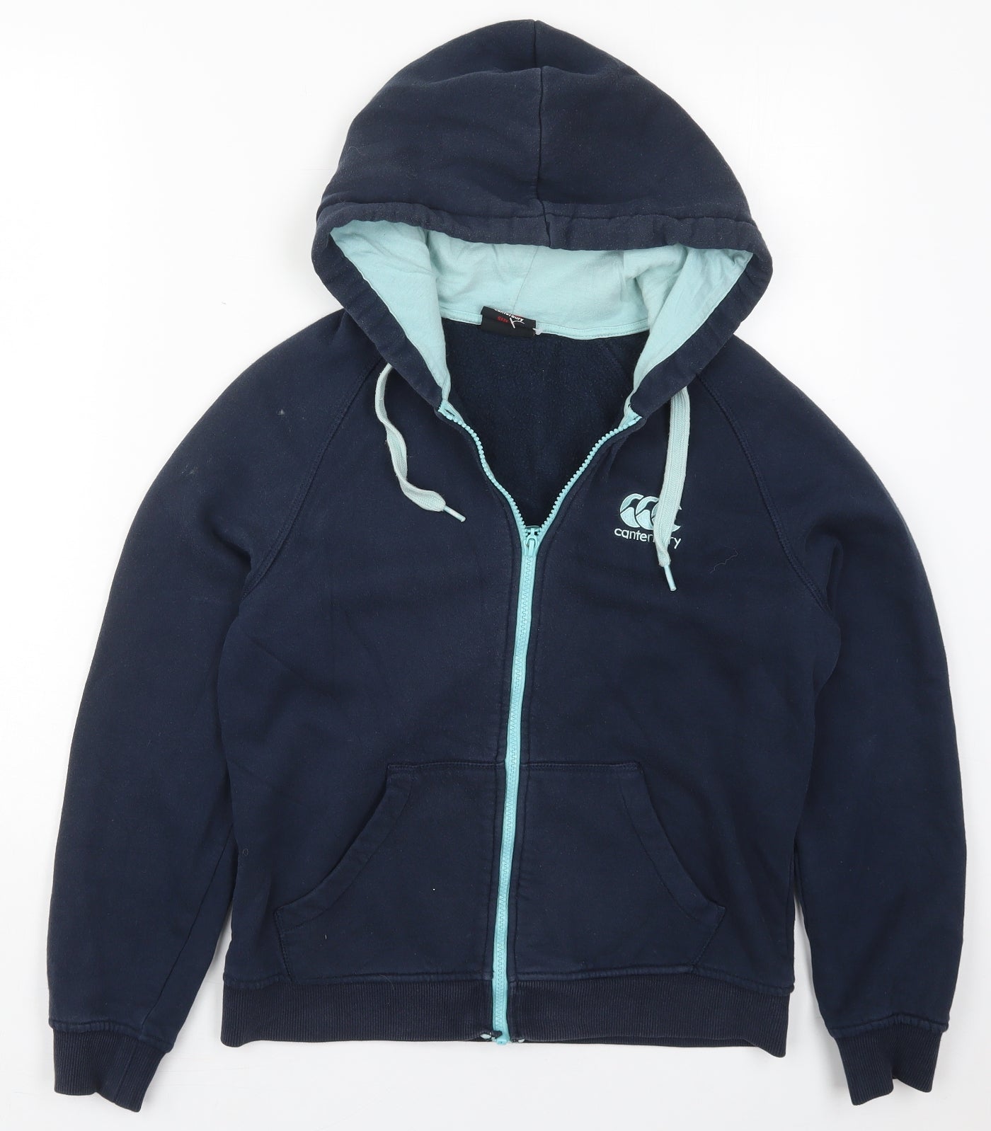 Canterbury Womens Blue  Cotton Full Zip Hoodie Size 10  Zip