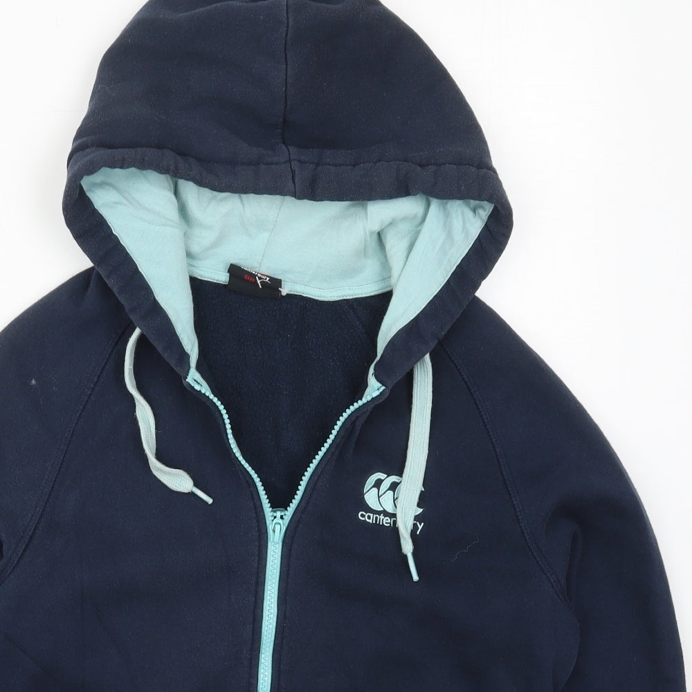 Canterbury Womens Blue  Cotton Full Zip Hoodie Size 10  Zip