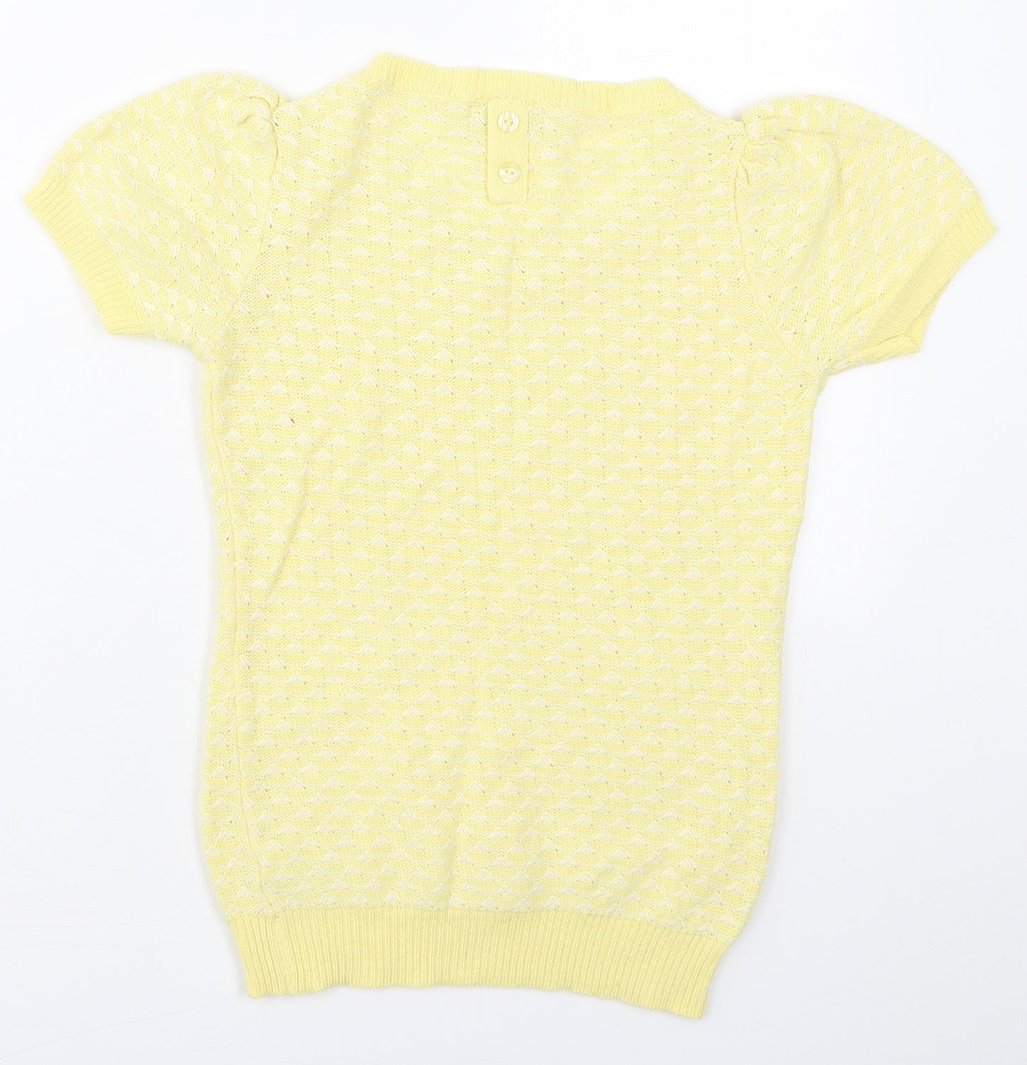 NEXT Womens Yellow Crew Neck  Cotton Pullover Jumper Size 6