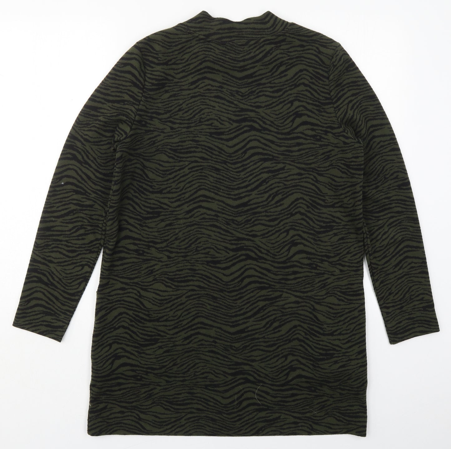 Marks and Spencer Womens Green Camouflage Polyester Jumper Dress  Size 14  Round Neck Pullover